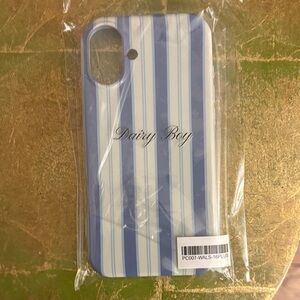 Blue Pinstripe Dairy Boy Phone Case